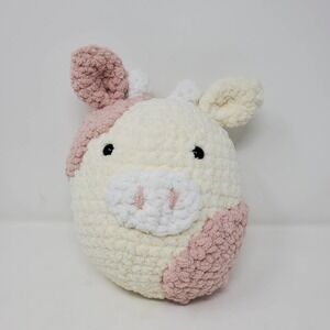 Rare Handmade Crochet Baby Cow Stuffed Plush Animal